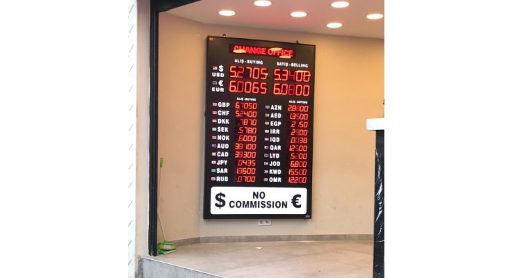 115x160 CM DÖVİZ KUR FİYAT PANOSU