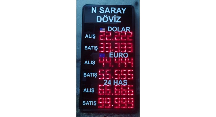 42X80 CM LED DÖVİZ KUYUMCU FİYAT PANOSU 42X80 CM LED DÖVİZ KUYUMCU FİYAT PANOSU