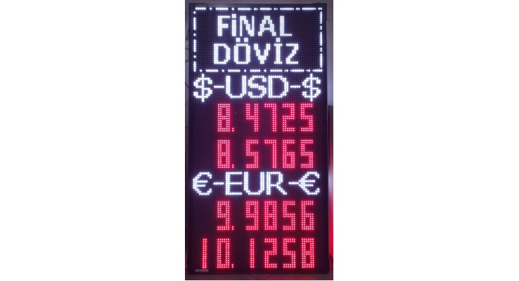 69x133 CM LED DÖVİZ FİYAT KUR PANOSU 69x133 CM LED DÖVİZ FİYAT KUR PANOSU