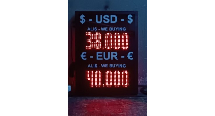 6X45X60 CM LED DÖVİZ FİYAT KUR PANOSU 6X45X60 CM LED DÖVİZ FİYAT KUR PANOSU