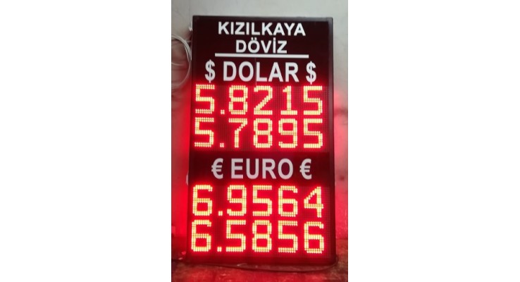 70x120 CM LED DÖVİZ FİYAT KUR PANOSU ÇİFT YÖNLÜ