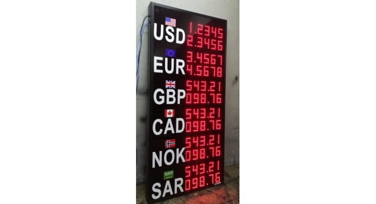 70x120 CM LED DÖVİZ FİYAT KUR PANOSU 70x120 CM LED DÖVİZ FİYAT KUR PANOSU