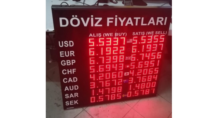 85x85 CM DÖVİZ KUR PANOSU 85x85 CM DÖVİZ KUR PANOSU