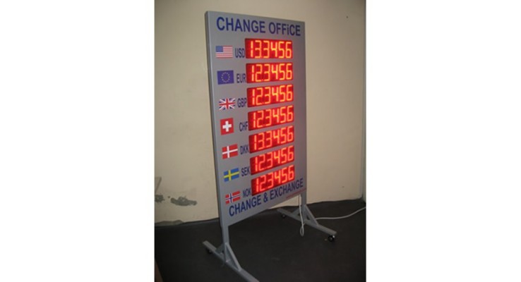 90x140 CM LED DÖVİZ FİYAT KUR PANOSU