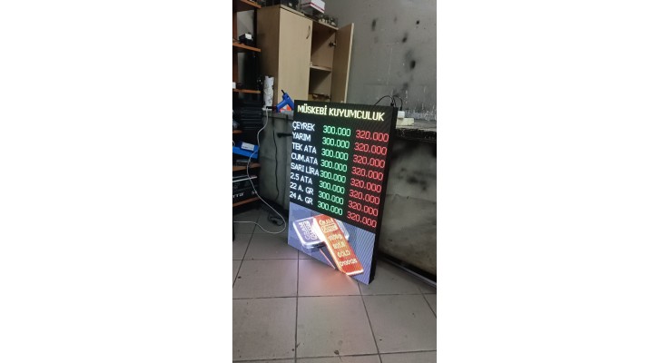 DÖVİZ KUYUMCU FİYAT KUR PANOSU 64X96 CM