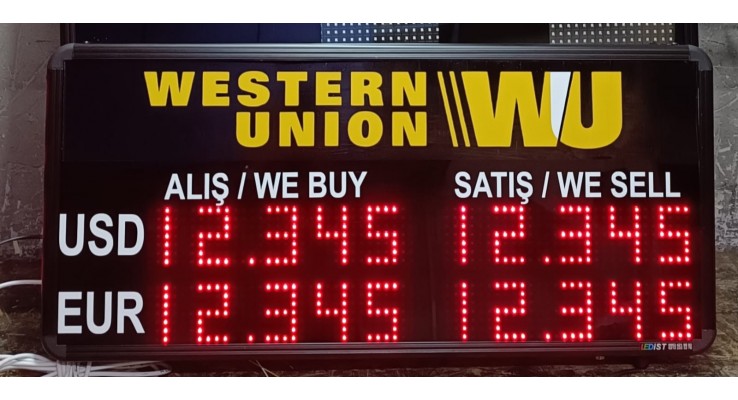 LED DÖVİZ KUR FİYAT PANOSU 40X75 CM LED DÖVİZ KUR FİYAT PANOSU 40X75 CM