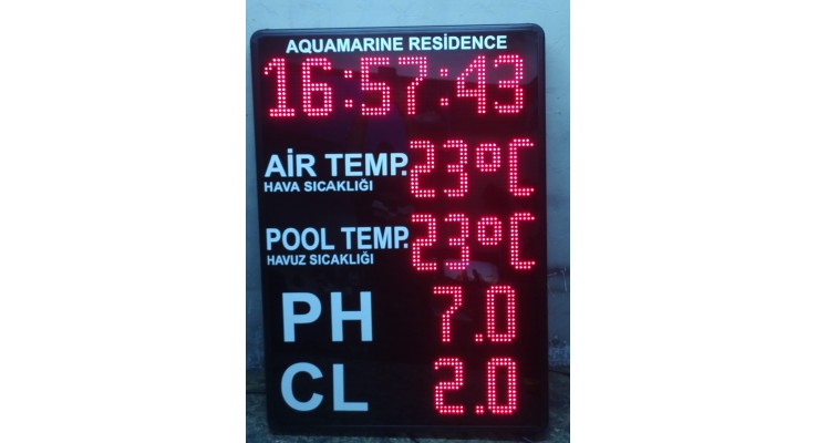 71X100 CM HAVUZ DEĞERLERİ LED GÖSTERGESİ 71X100 CM HAVUZ DEĞERLERİ LED GÖSTERGESİ