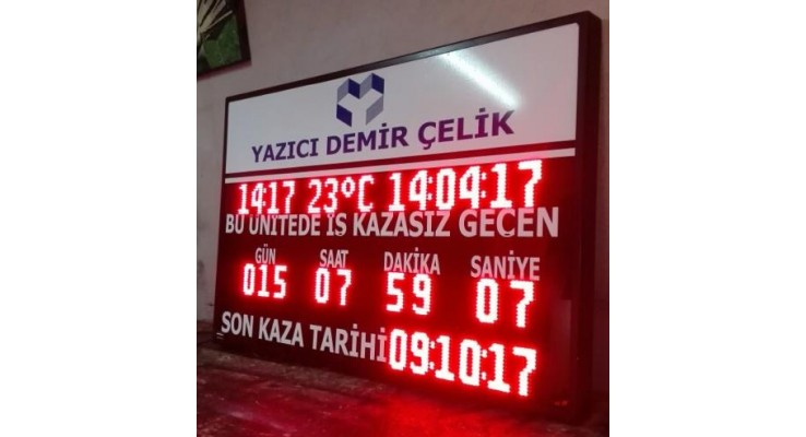 100x150 CM LED DİJİTAL İŞ KAZASIZ GEÇEN GÜN PANOSU