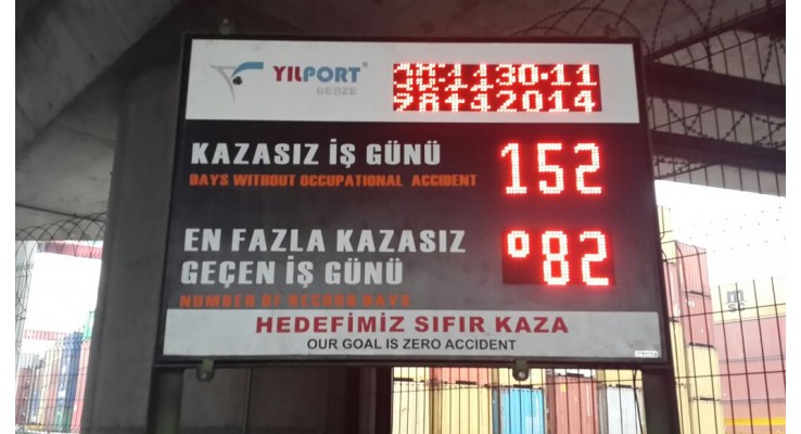 100x150 CM LED İŞ KAZA BİLGİ PANOSU