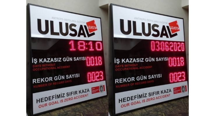 120x130 CM LED İŞ GÜVENLİK KAZA PANOSU