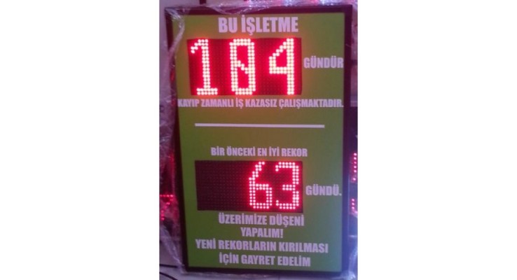 45x80 CM LED İŞ GÜVENLİK PANOSU