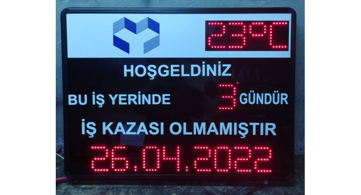 60X80 CM LED İS KAZA GÖSTERGESİ 60X80 CM LED İS KAZA GÖSTERGESİ