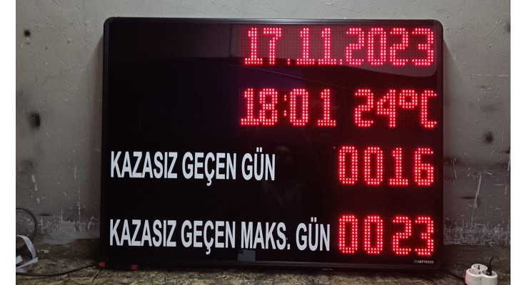 6X100X120 CM LED DİJİTAL İŞ GÜVENLİK PANOSU 6X100X120 CM LED DİJİTAL İŞ GÜVENLİK PANOSU