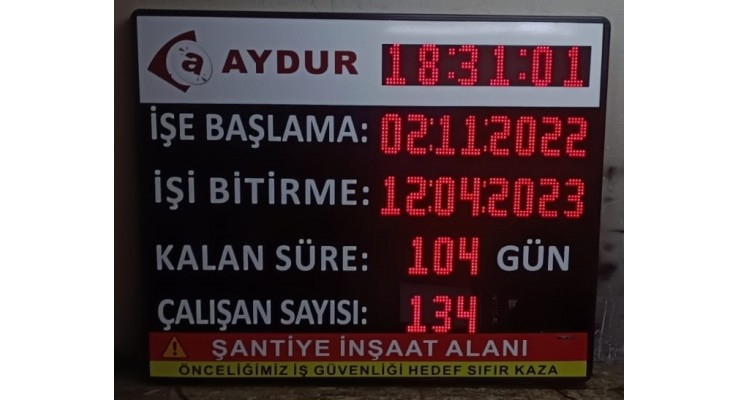 PROJE GERİ GÜN SAYIM EKRANI 6X105X145 CM