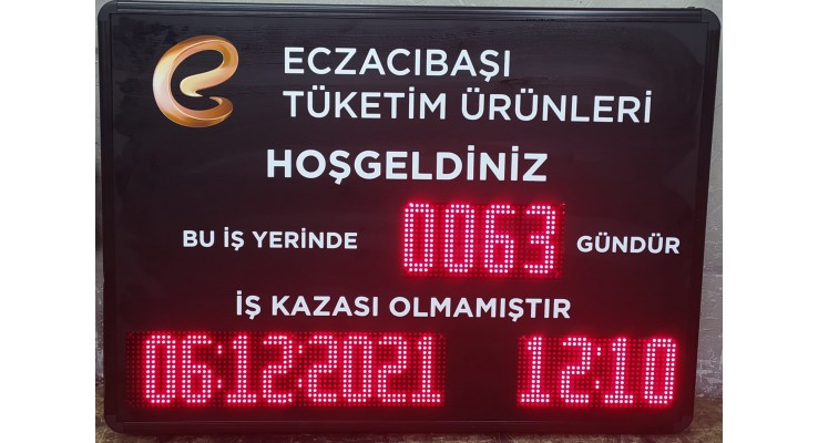 6x65x90 CM LED İŞ KAZA PANOSU
