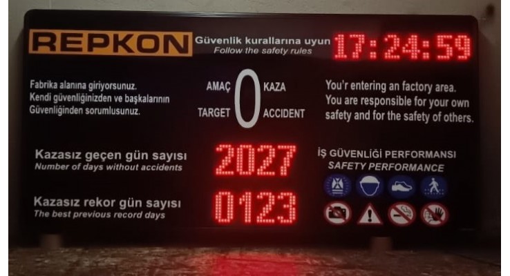 6X80X155 CM İŞ KAZA BİLGİ PANOSU