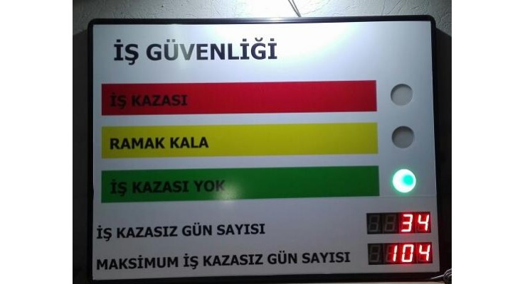 75x100 CM LED İŞ GÜVENLİK PANOSU
