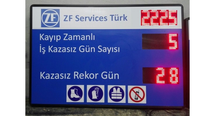 80x110 CM LED İŞ KAZA GÜVENLİK PANOSU