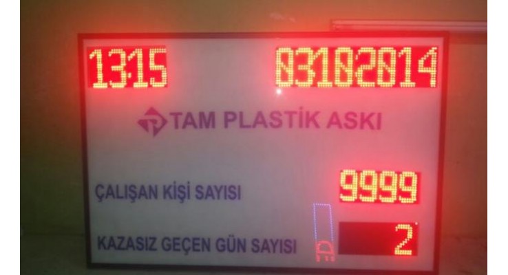 90x150 CM LED İŞ KAZA BİLGİ PANOSU