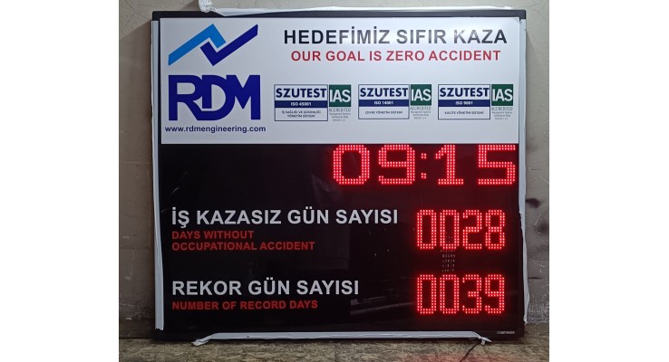LED İŞ KAZA PANOSU 8X115X130 CM