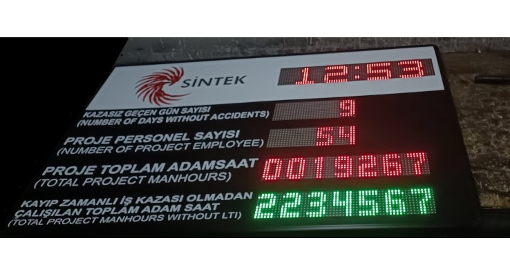 LED İS KAZA PROJE ADAM SAAT EKRANI 6X100X150 CM
