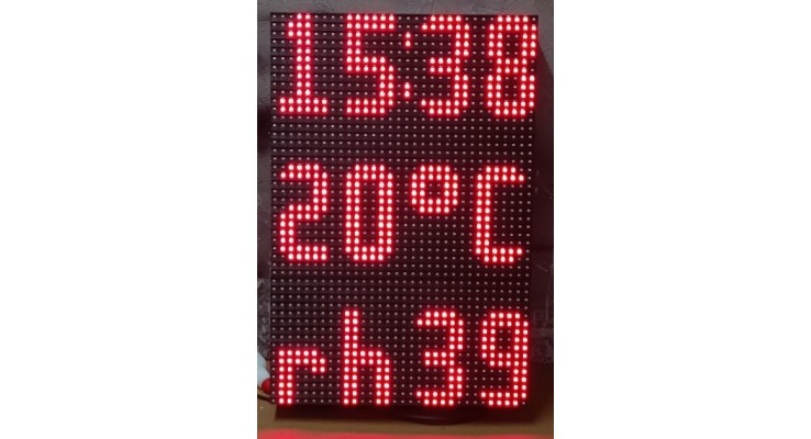 LED SAAT SICAKLIK NEM 48X32 CM