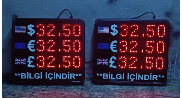 DÖVİZ FİYAT KUR PANOSU 6X40X55 CM